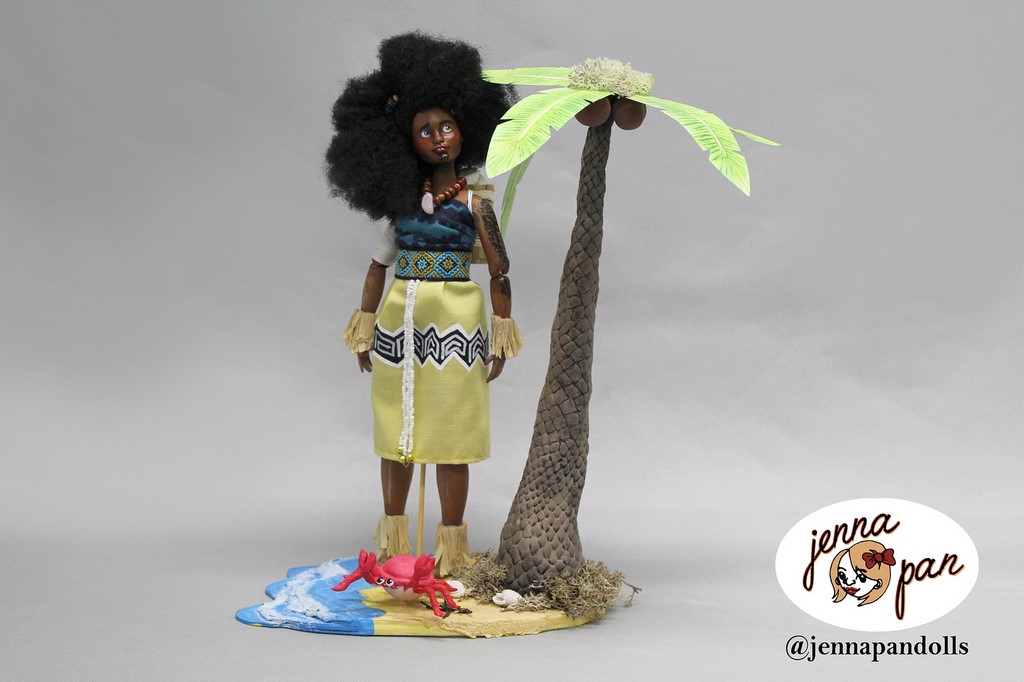 Jenna pan création de personnage ooak unique dollightful tropical collaboration 2019 poupées doll dolls poupées handmade fait main charadesign princess princesse craft diy doll custom art artisanat artisan 