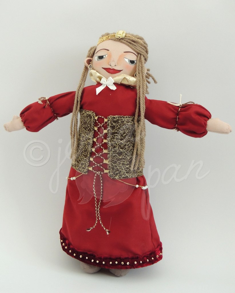 princesse princess doll laura jenna pan poupée artiste fabrication artisanale ooak jenna pan tissus couture modèle unique bijou laine rigolo 