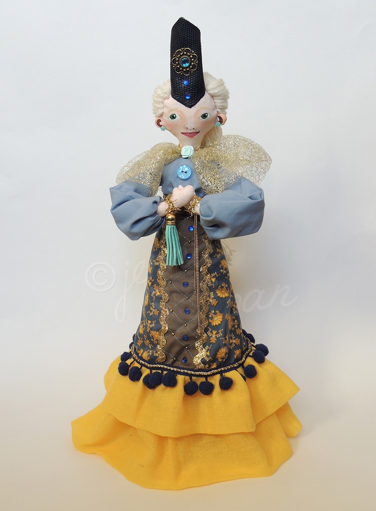 jenna pan dolls poupées handmade fait main modèle unique one of a kind ragdoll tissus laine vintage princesse toy collectables mia camille morin 