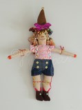jenna pan the mini colorful witch doll Petite Sorcière multicolore tête allongée en tissus feutrine laine et visage peint à la main